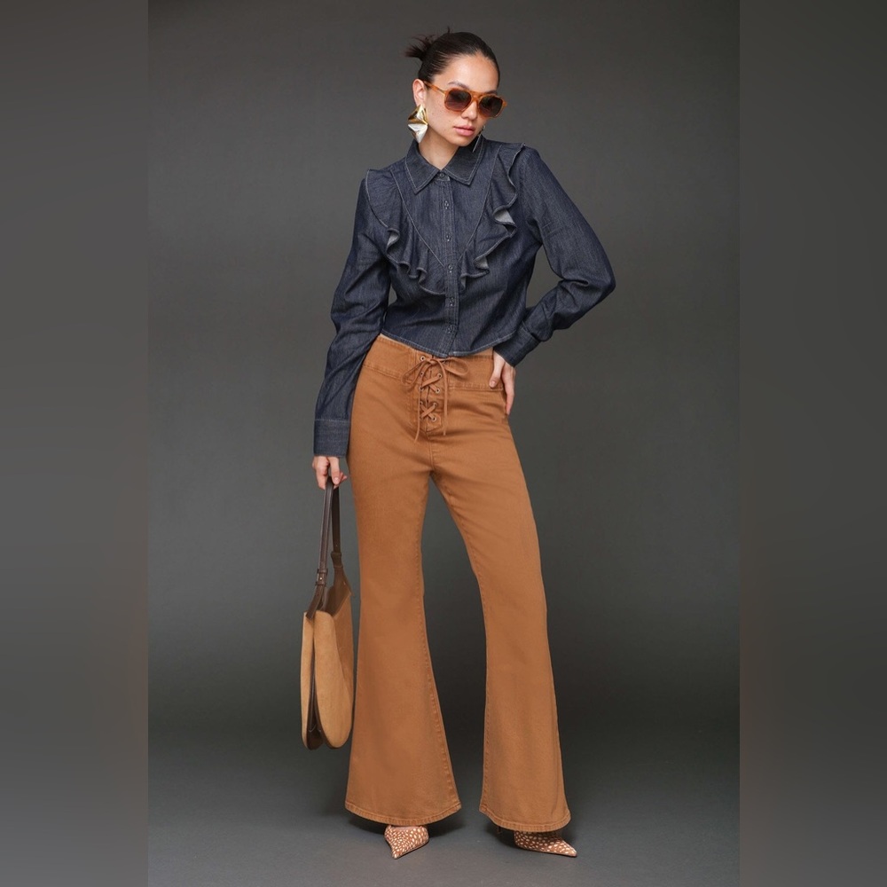 BNWT Anthropologie Avec Les Filles Brown Flare Pants
